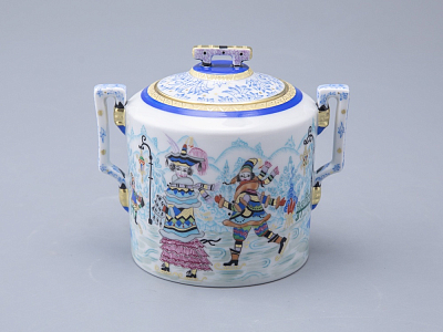 Сервиз чайный форма Гербовая рисунок Зимние забавы, 4 персоны 10 предметов арт. 81.20899.00.1