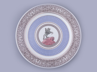 Блюдо круглое 300 мм, форма Европейская, рисунок Серебряный город, арт. 80.47458.00.1