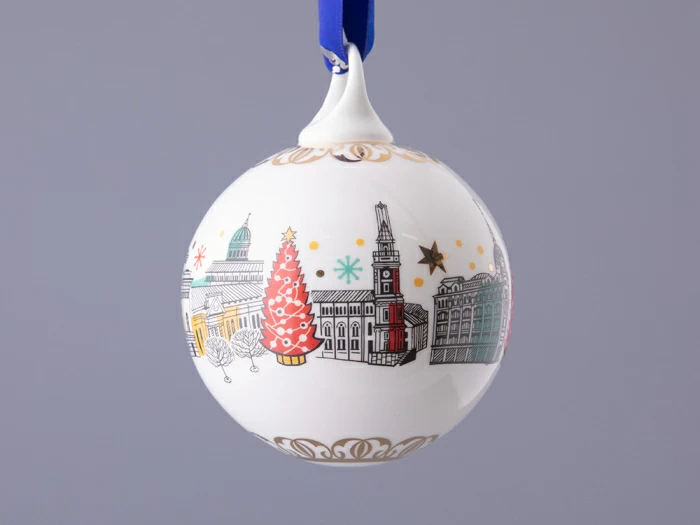 Подарочный набор Ёлочных украшений, форма Шар с петелькой, рисунок Рождественский Петербург, арт. 81.32760.00.1, 