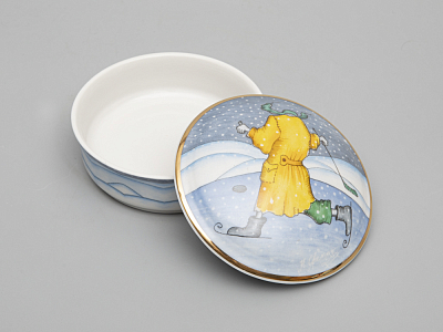 Туалетная коробочка форма Круглая рисунок Зима. Хоккей арт. 81.31061.00.1