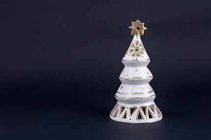 Подсвечник Елочка-пирамида, рисунок Золотой, арт 60.15274.00.1