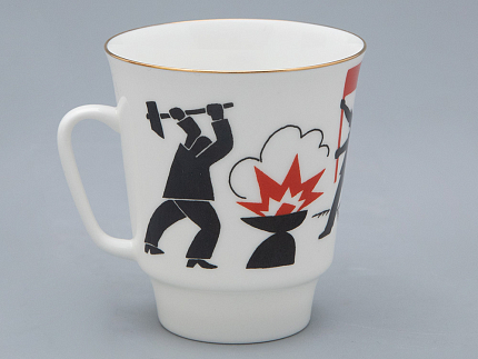 Чашка с блюдцем 165 мл форма Майская рисунок Русские писатели Маяковский, арт. 81.32128.00.1