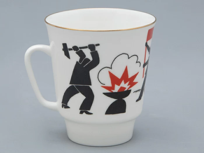 Чашка с блюдцем 165 мл форма Майская рисунок Русские писатели Маяковский, арт. 81.32128.00.1, 