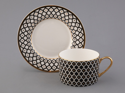 Сервиз чайный форма Идиллия рисунок Неро 1, на 4 персоны 10 предметов, арт. 81.32140.00.1, 