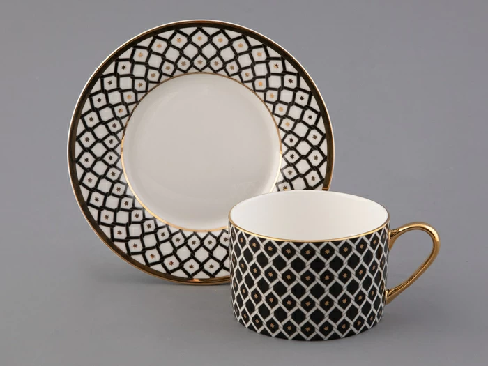 Сервиз чайный форма Идиллия рисунок Неро 1, на 4 персоны 10 предметов, арт. 81.32140.00.1, 