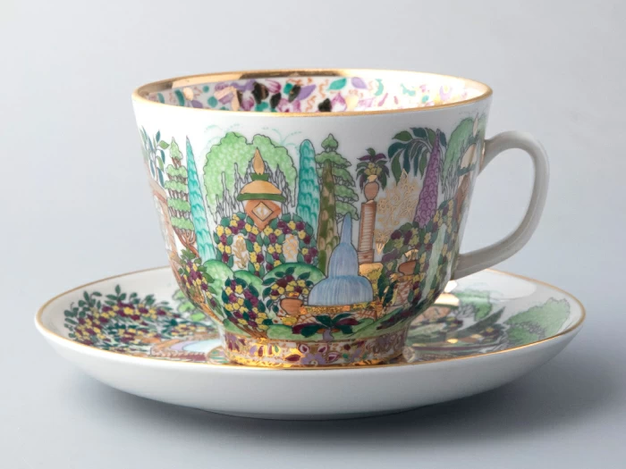Чашка с блюдцем, форма Подарочная, рисунок Весенний Парк, арт 81.14820.00.1, 