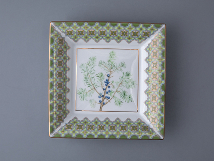 Подставка для мелочей в подарочной упаковке форма Квадратная рисунок Можжевельник ароматный, арт 81.33956.00.1