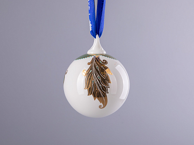 Подарочный набор из 3 елочных шаров форма Шар с петелькой 80 мм рисунок Рождественские узоры арт. 81.30683.00.1