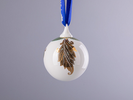 Подарочный набор из 3 елочных шаров форма Шар с петелькой 80 мм рисунок Рождественские узоры арт. 81.30683.00.1