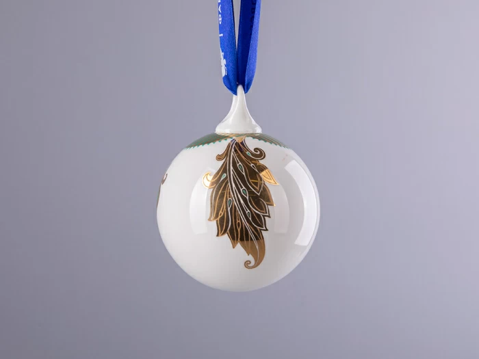 Подарочный набор из 3 елочных шаров форма Шар с петелькой 80 мм рисунок Рождественские узоры арт. 81.30683.00.1, 