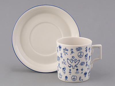 Подарочный набор Чашка с блюдцем чайная, форма Гербовая, рисунок Лого 2, арт 81.32932.00.1