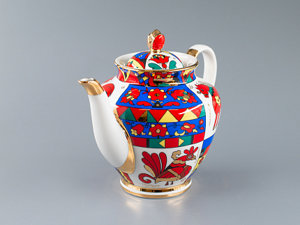 Чайник доливной форма Весенняя рисунок Народные узоры арт. 80.60810.00.1