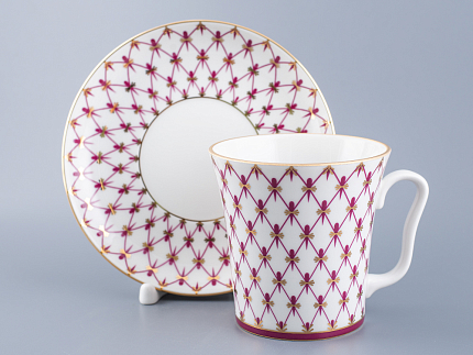 Бокал с блюдцем форма Ленинградский рисунок Сетка-Блюз 2 арт. 81.24769.00.1