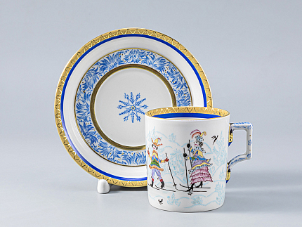 Сервиз чайный Гербовая Зимние забавы, 6 персон 15 предметов, арт. 81.14057.00.1