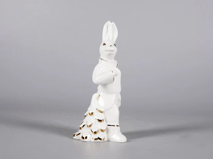 СКУЛЬПТУРА форма Заяц с ёлкой, рисунок Золотая ёлочка арт 82.42886.00.1, 