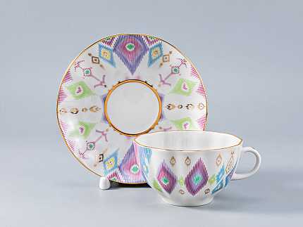Сервиз чайный форма Тюльпан рисунок Перо павлина, 6 персон 14 предметов, арт. 81.27962.00.1