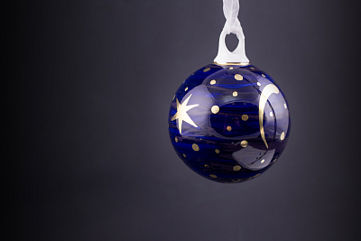 Елочная игрушка Шар, рисунок Рождественская ночь, арт 60.15222.00.1