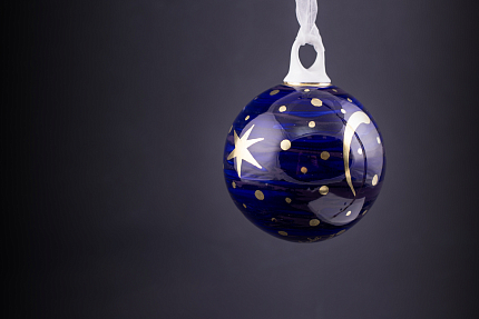 Елочная игрушка Шар, рисунок Рождественская ночь, арт 60.15222.00.1