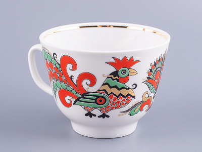 Чашка с блюдцем Подарочная Два петуха 350 мл арт. 81.10642.00.1