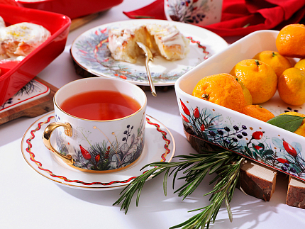 Чашка с блюдцем 250 мл, форма Идиллия, рисунок Календа-2, арт. 81.33748.00.1