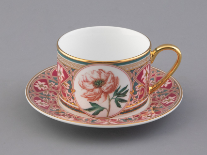 Чашка с блюдцем 250 мл в подарочной упаковке форма Соло, рисунок Дивный Пион, арт. 81.32658.00.1, 