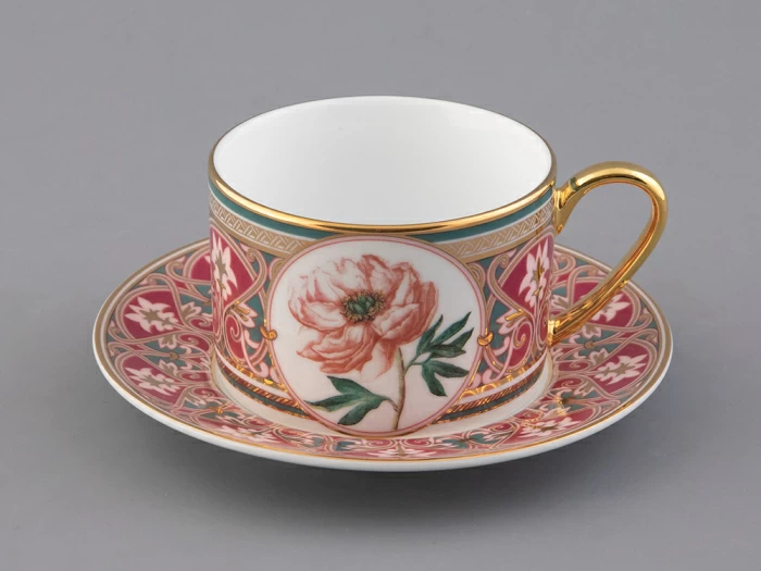 Чашка с блюдцем 250 мл в подарочной упаковке форма Соло, рисунок Дивный Пион, арт. 81.32658.00.1, 