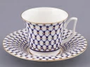 Чашка с блюдцем чайная форма Юлия рисунок Кобальтовая сетка арт. 81.26235.00.1, 