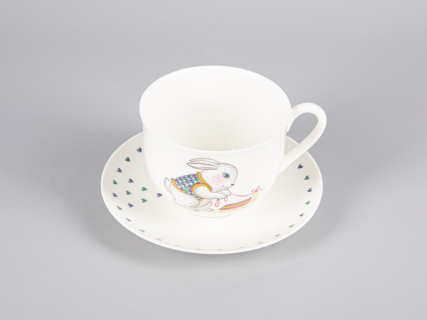 Чашка с блюдцем чайная 335 мл форма Ландыш рисунок Саночки арт. 81.30680.00.1, 