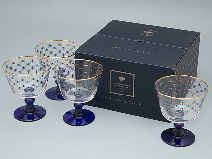 Набор (4 креманки) 380 мл Кобальтовая сетка арт. 14.11000.07