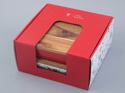 Набор для запекания с деревянной крышкой ( 2 предм.квадратные ) форма Стандартная рисунок Календа арт. 42.00043.00.1, 