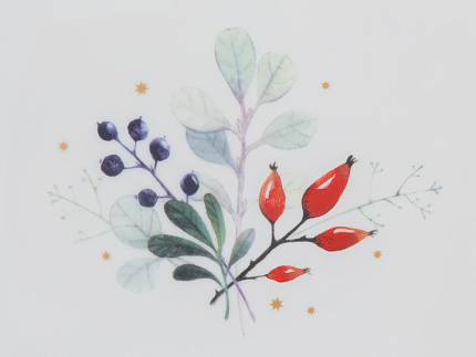 Салатник большой с деревянной крышкой (квадратный 240x240мм) форма Стандартная рисунок Календа арт. 42.00044.00.1