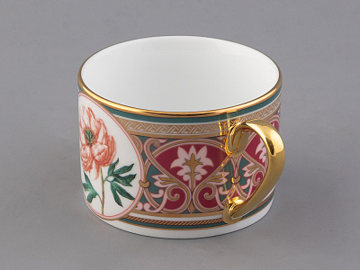 Чашка с блюдцем 250 мл в подарочной упаковке форма Соло, рисунок Дивный Пион, арт. 81.32658.00.1