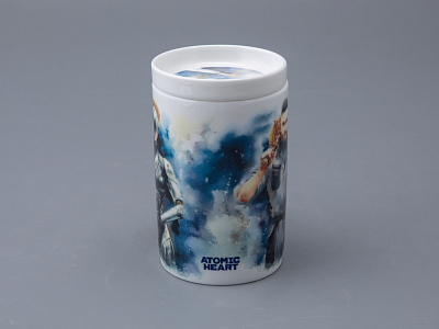 Бокал с блюдцем и крышкой 400мл в подарочной упаковке, форма Топ, рисунок Atomic Heart 1, арт 81.34448.00.1