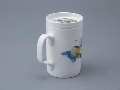 Бокал с блюдцем и крышкой 400мл в подарочной упаковке, форма Топ, рисунок Atomic Heart 2, арт 81.34449.00.1