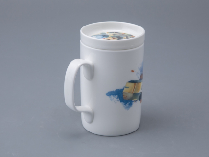 Бокал с блюдцем и крышкой 400мл в подарочной упаковке, форма Топ, рисунокAtomic Heart (Атомное Сердце) 2, арт 81.34449.00.1, 