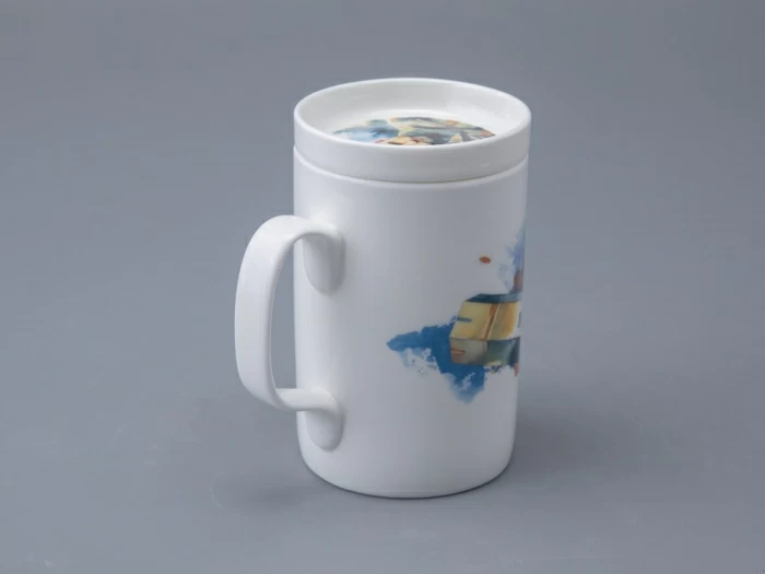 Бокал с блюдцем и крышкой 400мл в подарочной упаковке, форма Топ, рисунокAtomic Heart (Атомное Сердце) 2, арт 81.34449.00.1, 