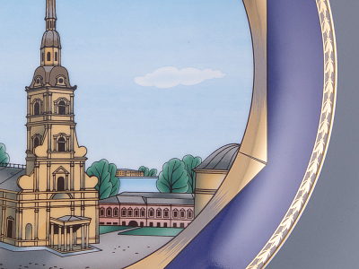 Тарелка декоративная 275 мм в подарочной упаковке, форма Эллипс рисунок Любимый город  Петропавловская крепость, арт. 81.31719.00.1