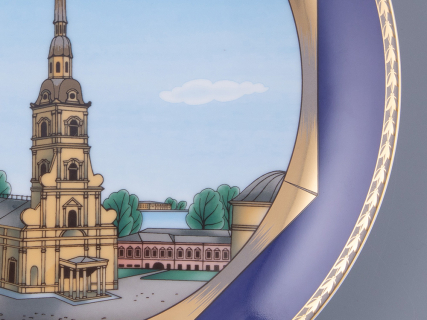 Тарелка декоративная 275 мм в подарочной упаковке, форма Эллипс рисунок Любимый город  Петропавловская крепость, арт. 81.31719.00.1, 