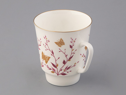 Чашка с блюдцем кофейная 165 мл., форма Майская,  рисунок Розовые веточки арт. 81.13735.00.1