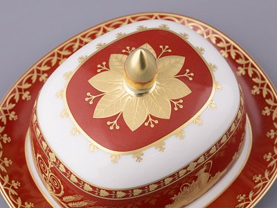 Масленка форма Александрия, рисунок Гурьевский сервиз, арт. 80.48458.00.1