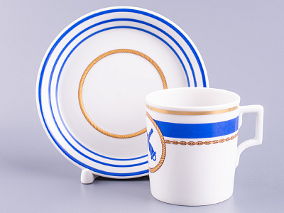 Чашка с блюдцем чайная 220 мл форма Гербовая рисунок Кают-компания № 6 арт. 81.24035.00.1