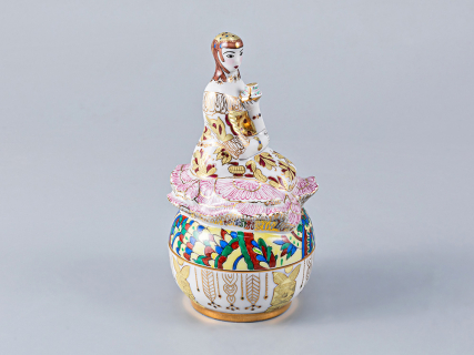 Туалетная коробочка Дама в золотисто-розовом платье арт. 80.05179.00.1, 