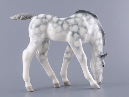 Скульптура Жеребенок пасущийся серый в яблоках арт. 82.01960.00.1