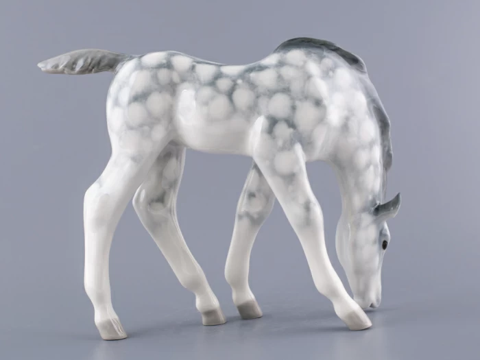 Скульптура Жеребенок пасущийся серый в яблоках арт. 82.01960.00.1, 