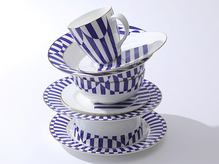 Бокал 470 мл форма Весна рисунок Да и нет Синий арт. 80.44736.00.1