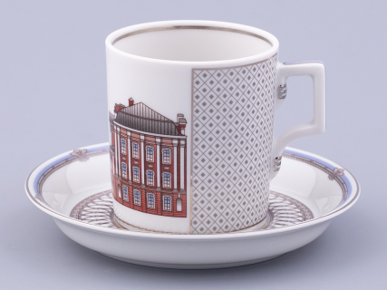 Чашка с блюдцем чайная, форма Гербовая, рисунок Серебряный город 5, арт. 81.32588.00.1, 