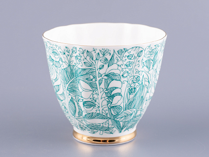 Чашка с блюдцем чайная 200 мл форма Гвоздика рисунок Лето Зеленое арт. 81.20071.00.1