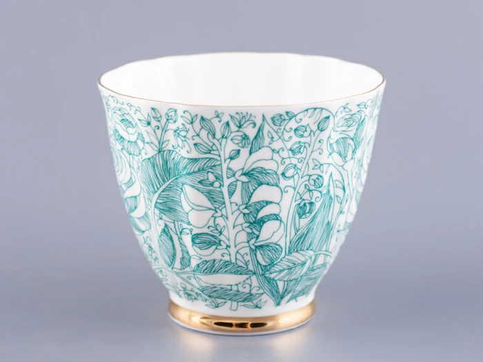 Чашка с блюдцем чайная 200 мл форма Гвоздика рисунок Лето Зеленое арт. 81.20071.00.1, 