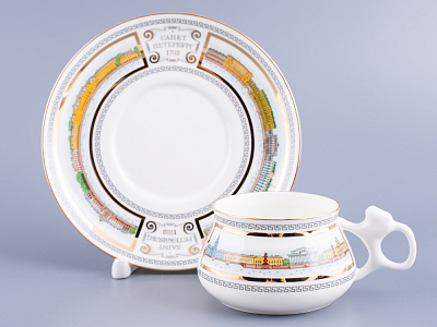 Чашка с блюдцем кофейная 180 мл.,  форма Билибина, рисунок Набережные Невы арт. 81.15737.00.1