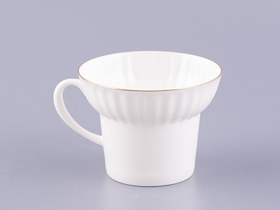 Чашка с блюдцем кофейная 155 мл.,  форма Волна, рисунок Золотой кантик арт. 81.13549.00.1